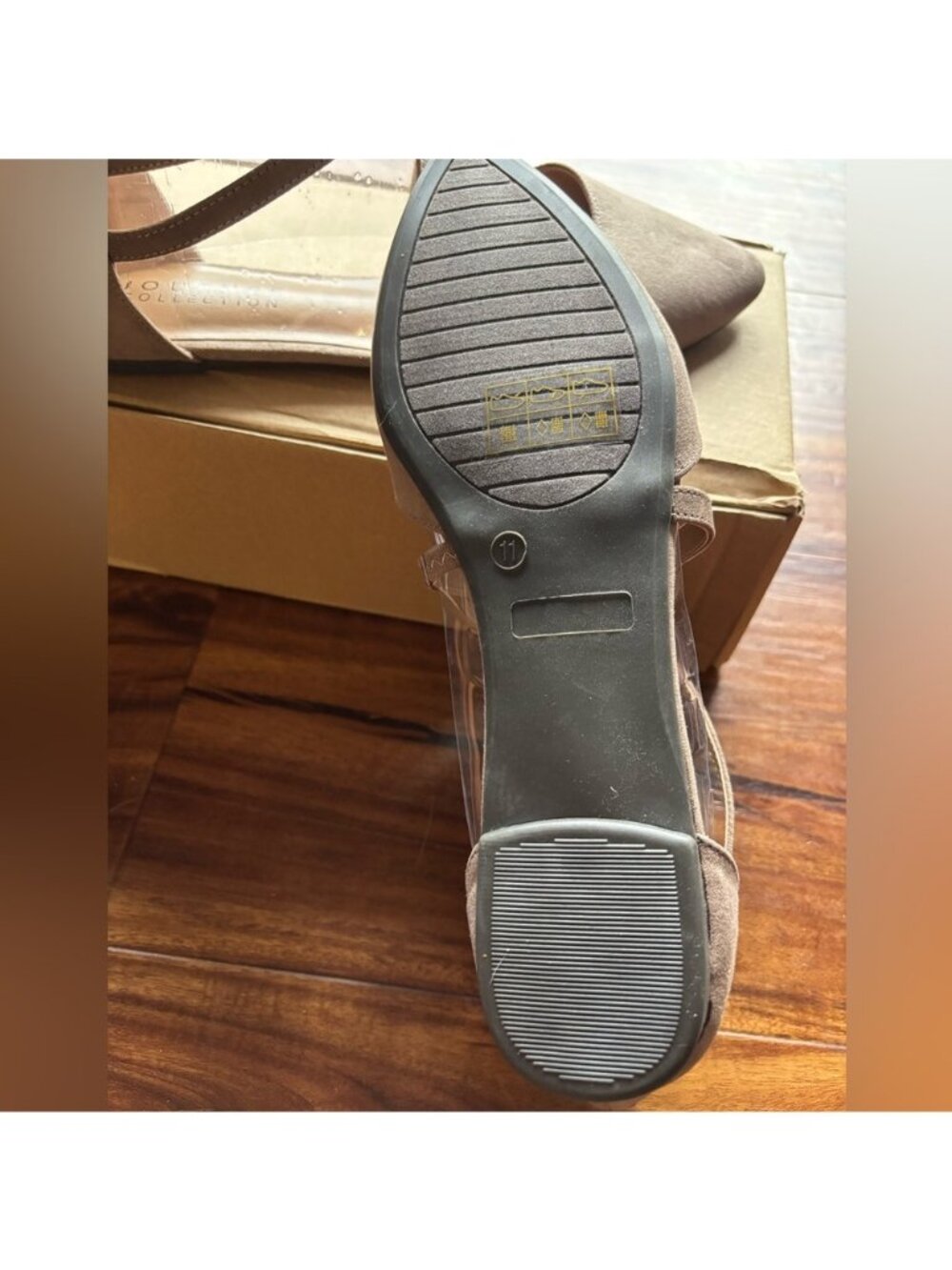 JC Journey Collection Marlee SZ 11 Women’s Flats Gray Ankle Strap Shoes 1026 - Picture 3 of 5